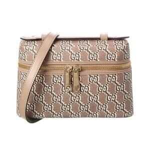 Gucci Super Mini Crossbody Bag GG Shadow Taupe Brown Supreme Vanity
